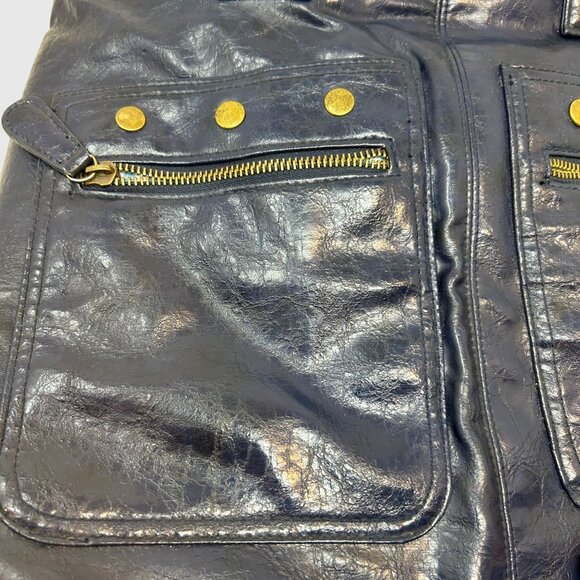 Mark Women’s Large Navy Faux Leather Tote Bag with Front Zip Pockets - Picture 9 of 14